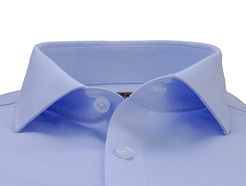 蓝色基础款斜纹长袖衬衫(图4)